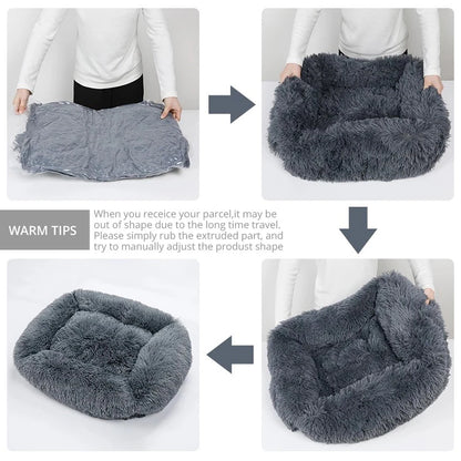 Warm Plush Rectangle Dog Bed